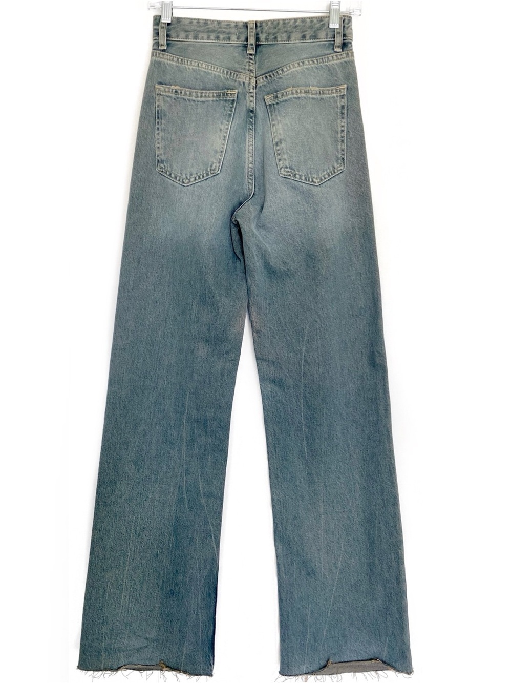 ZARA „Wide Leg“ Straight Leg High Waist Light Denim Jeans - Picture 2 of 7